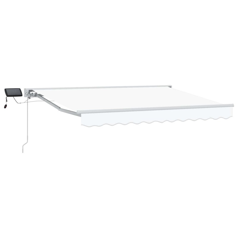 vidaXL Manuell markisram med LED-lampor Vit 3,5 x 2 m