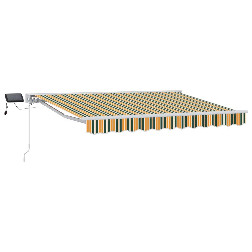 vidaXL Manuell markisram med LED-lampor Grön, Gul, Vit 3 x 2,5 m