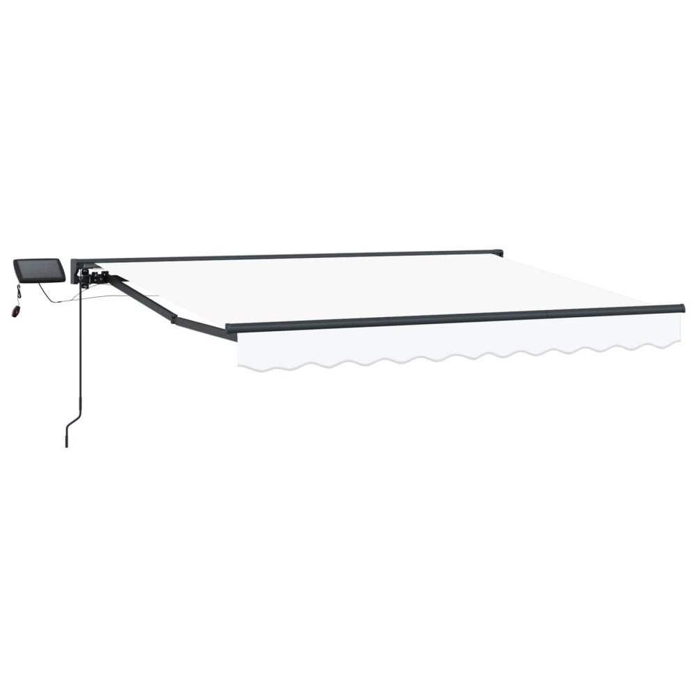 vidaXL Manuell markisram med LED-lampor Vit och antracit 3,5 x 2 m