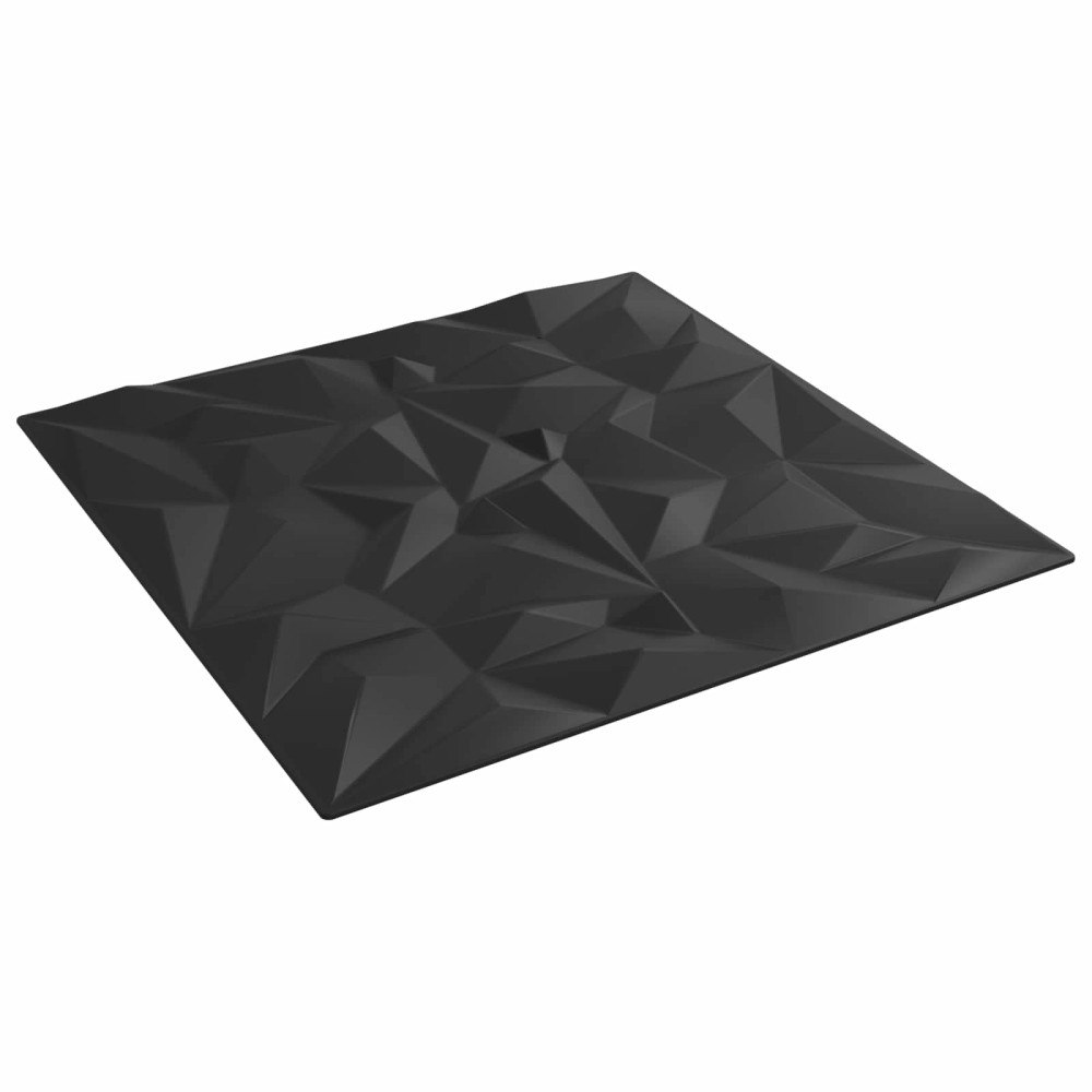 vidaXL Väggpaneler 24 pcs Svart 50 x 50 cm XPS Skum
