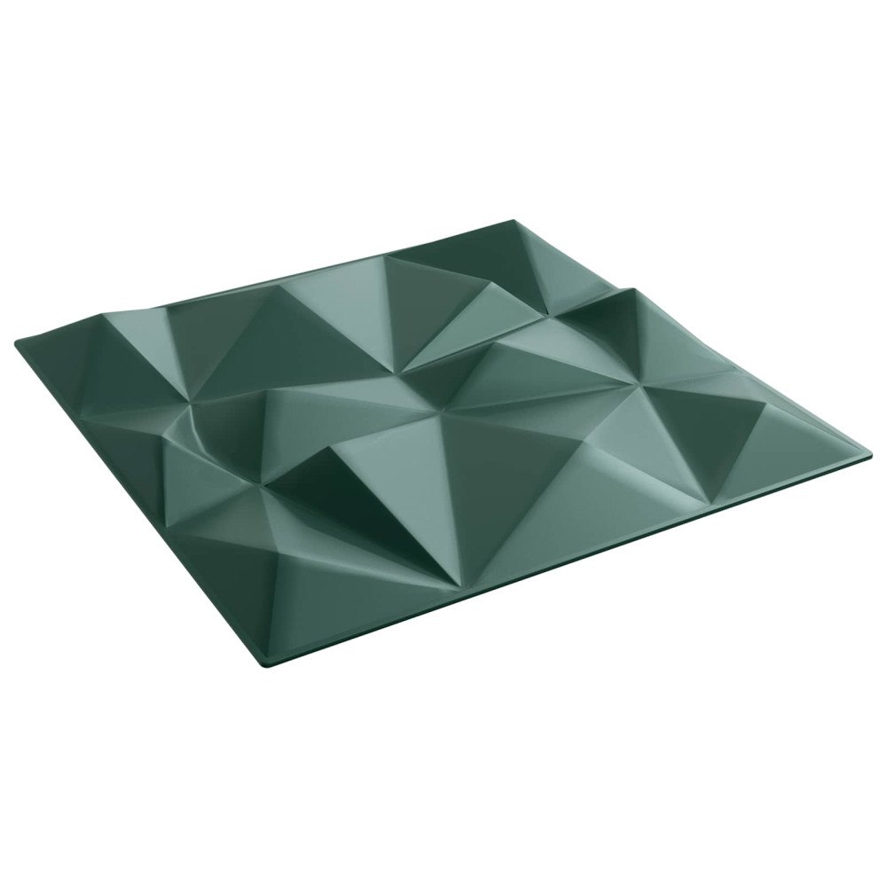 vidaXL Väggpaneler 12 pcs Diamond Grön 50 x 50 cm XPS Skum