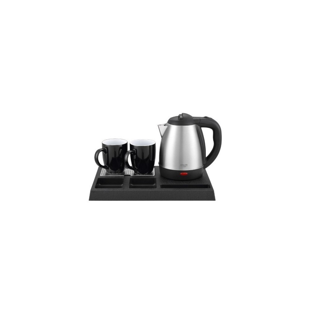 ADLER Hotellkettleset | 1,2 L rostfri vattenkokare | Welcome brick...