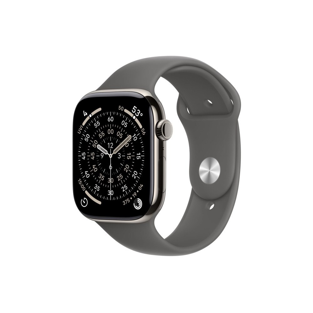 Apple Apple Watch Series 11 (GPS + Cellular) - naturlig titan - smart klocka med sportband - klippgrå - 64 GB
