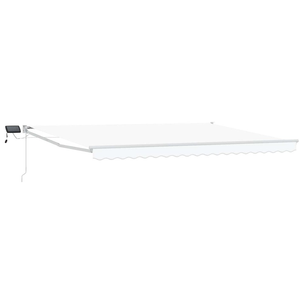 vidaXL Manuell utdragbar markis med LED-lampor Vit 5 x 3 m