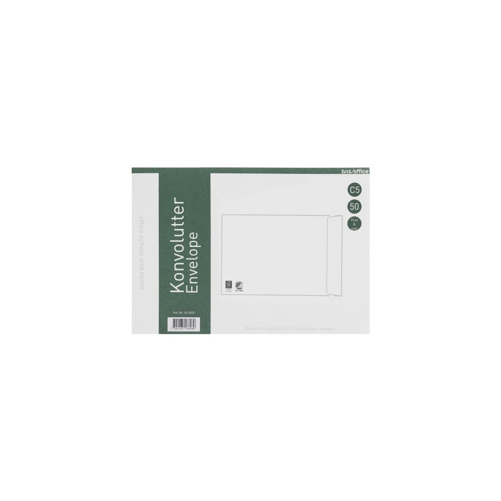 BNTOFFICE Kuverter C5P 80g Peel & Seal 162x229 mm hvid