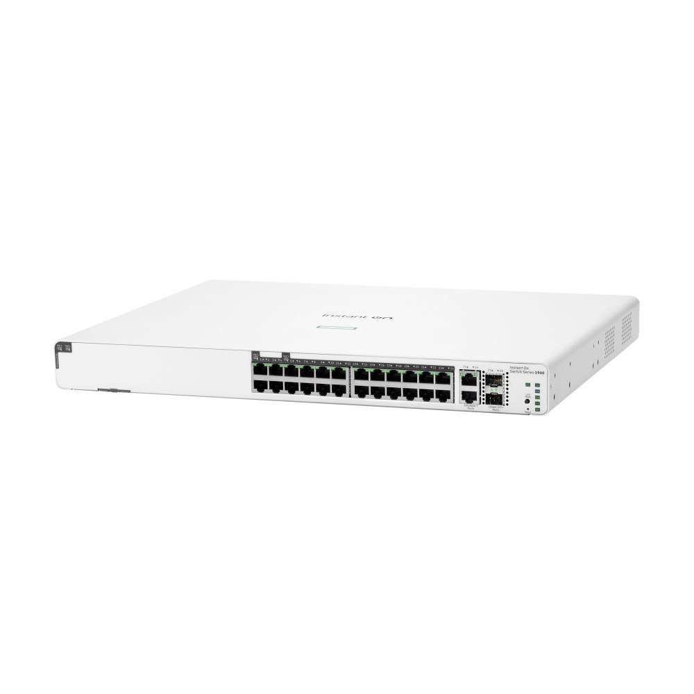 Hewlett Packard Enterprise HPE Networking Instant On 1960 24G 20p Class4 4p Class6 PoE 2XGT 2SFP+ 370W Switch - switch - 24 portar - Administrerad...