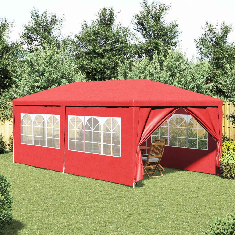 vidaXL Partytält 600 x 300 x 255 cm Röd PE och stål