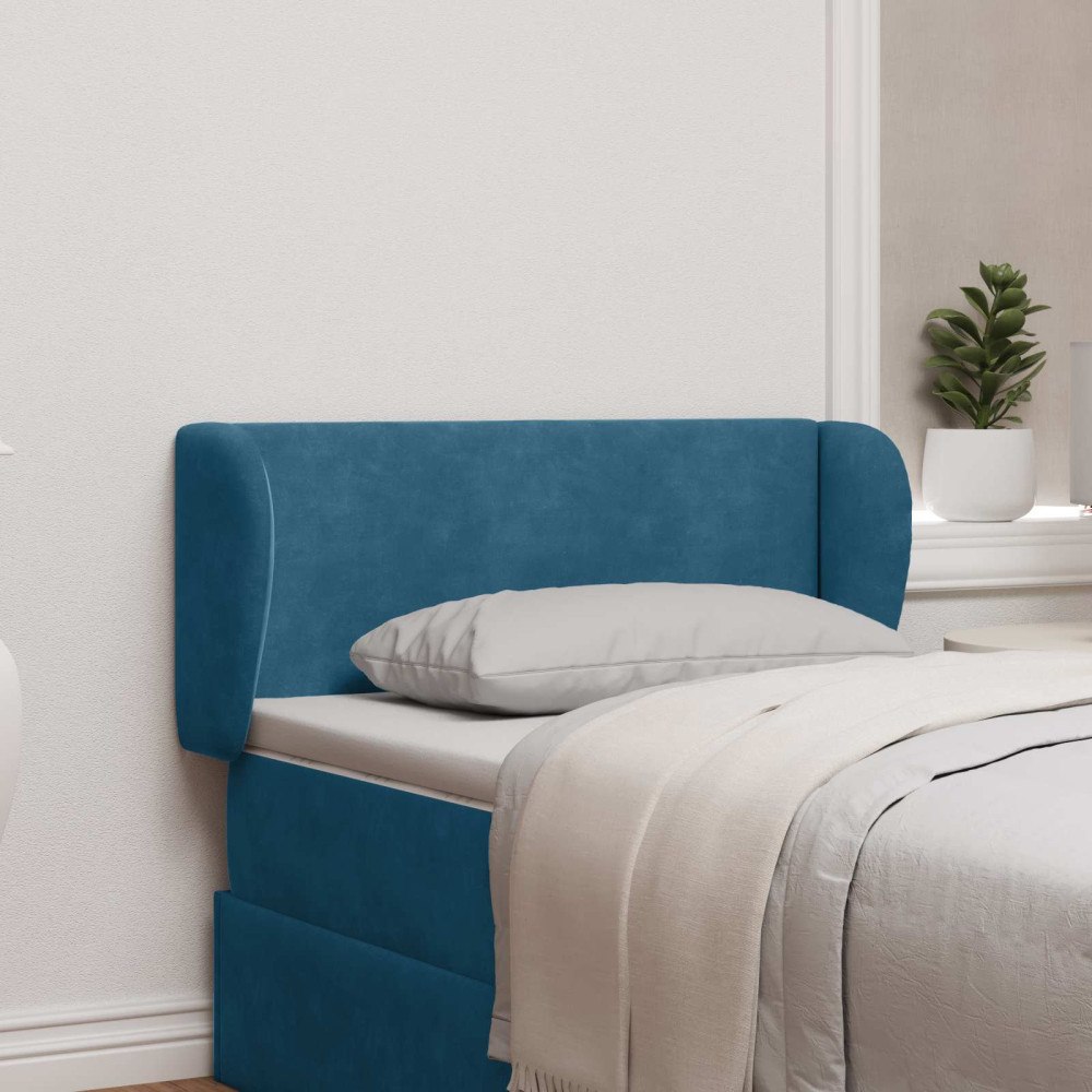 vidaXL Sänggavel Öra Blå 40 x 23 x 6 cm Sammet
