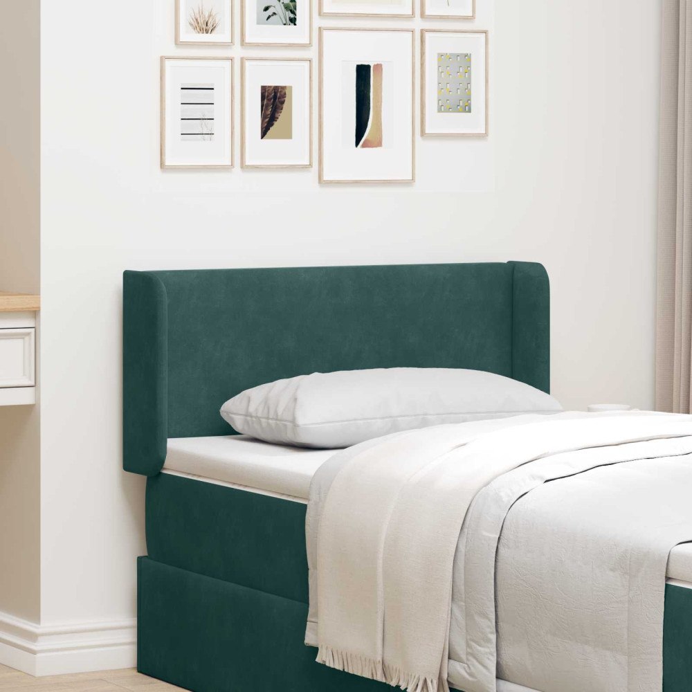 vidaXL Sänggavel Öra Grön 40,5 x 40,5 x 4 cm Sammet