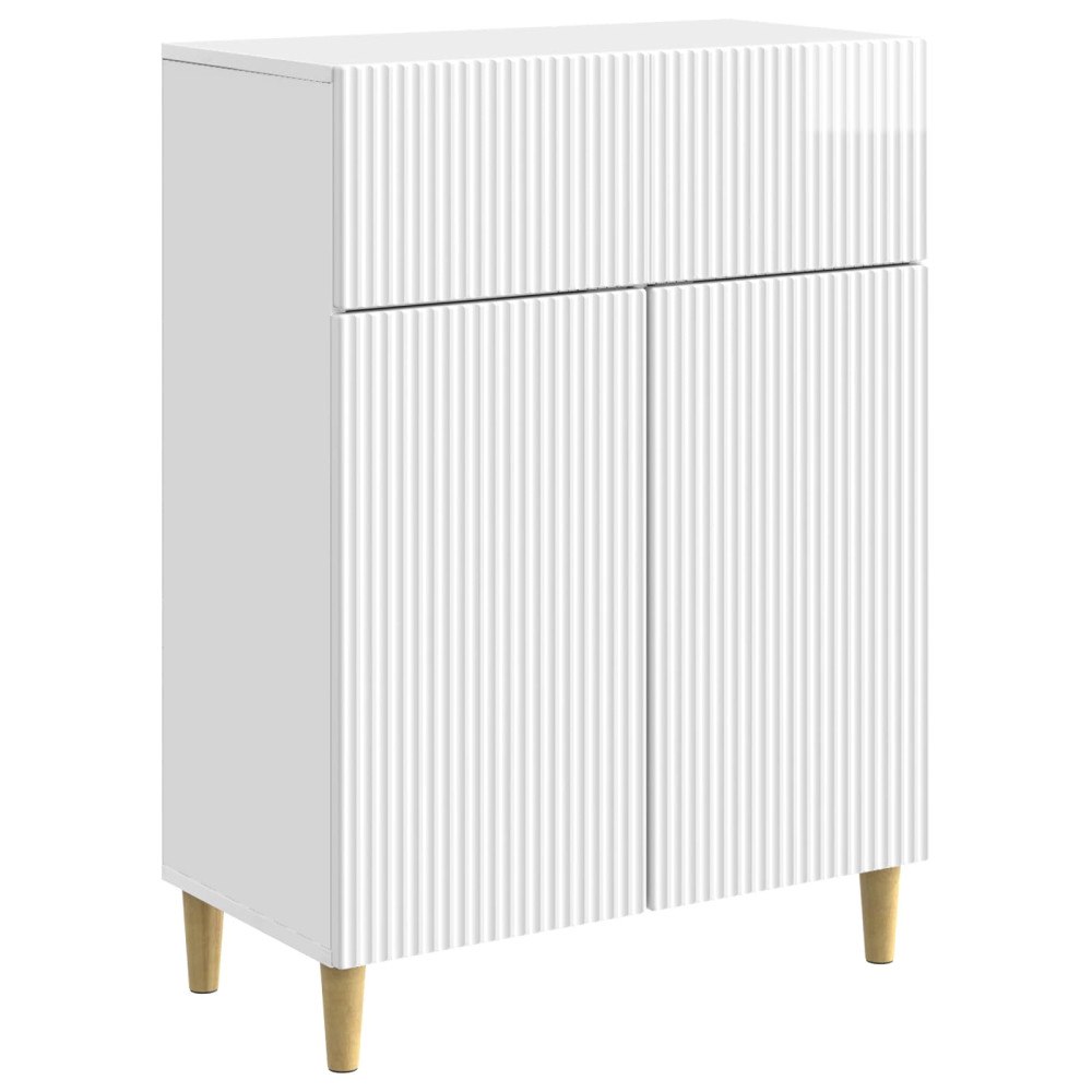 vidaXL Sideboard Vit högglans 66 x 34,5 x 90 cm Konstruerat trä