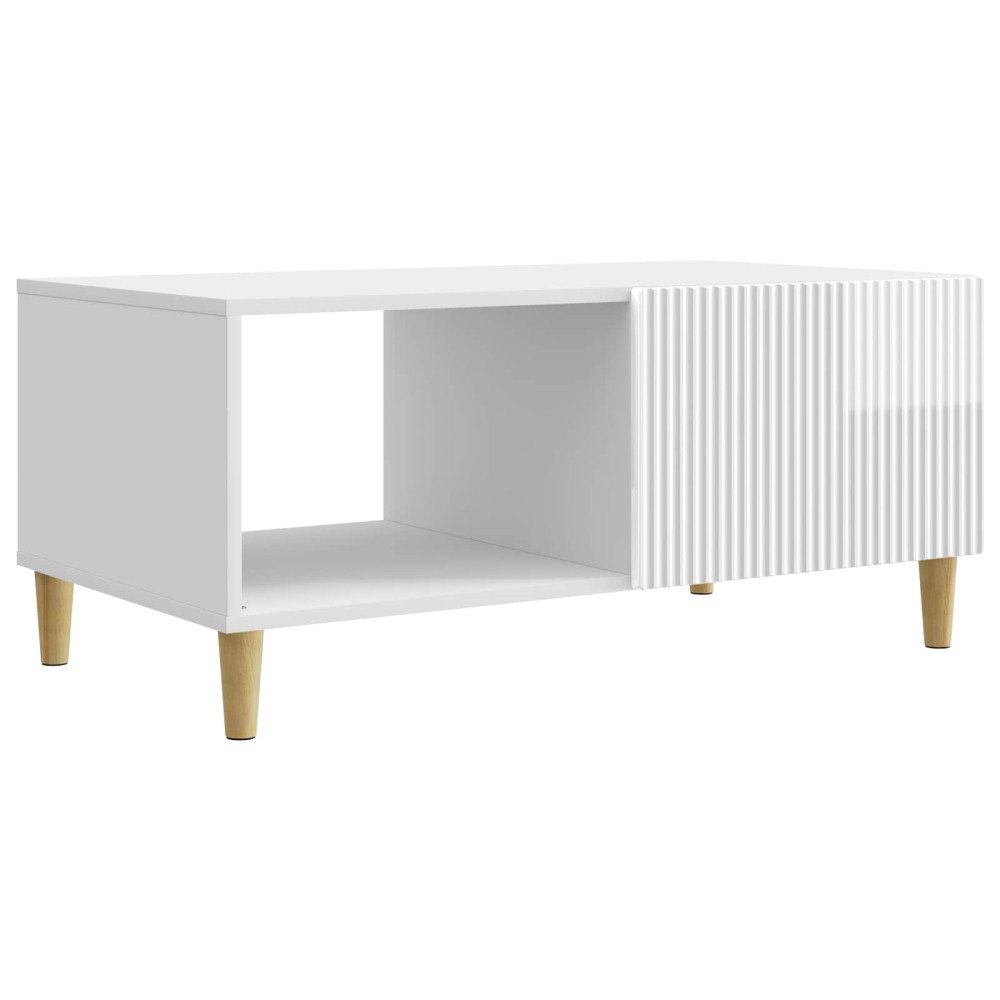 vidaXL Kaffeebord Vit högglans 90 x 50 x 40 cm Konstruerat trä