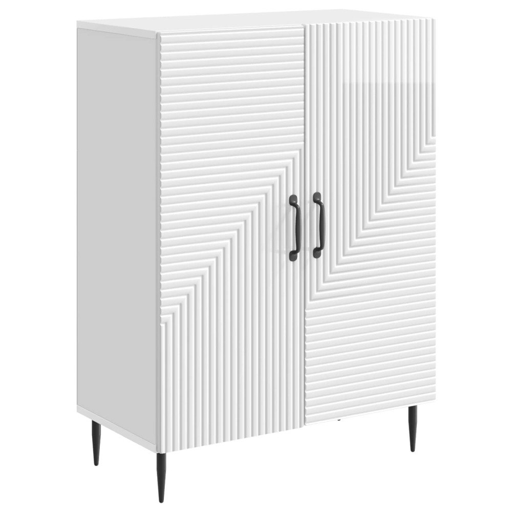 vidaXL Sideboard Vit högglans 66 x 34,5 x 89,5 cm Konstruerat trä