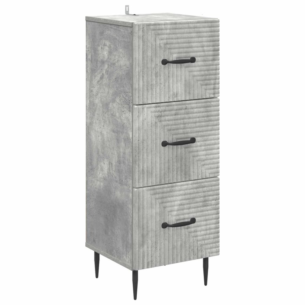 vidaXL Lådans skåp Betonggrå 33 x 34,5 x 89,5 cm Konstruerat trä