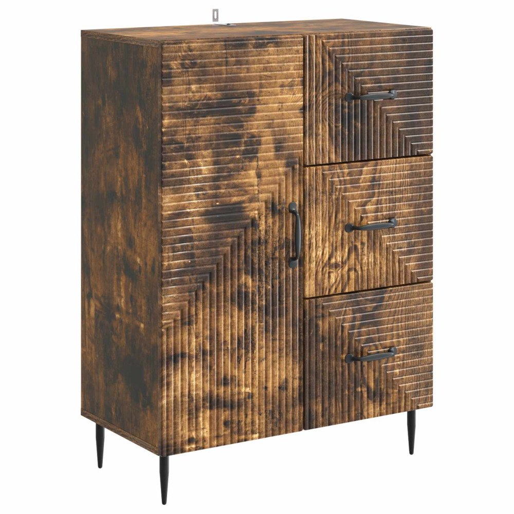 vidaXL Sideboard med låda Rökt ek 66 x 34,5 x 89,5 cm Konstruerat trä