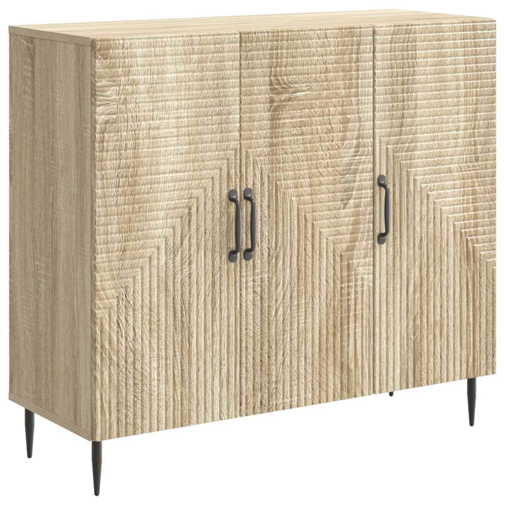vidaXL Sideboard Sonoma-ek 89 x 34,5 x 80 cm Konstruerat trä