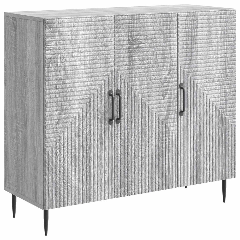 vidaXL Sideboard Grå sonoma-ek 89 x 34,5 x 80 cm Konstruerat trä