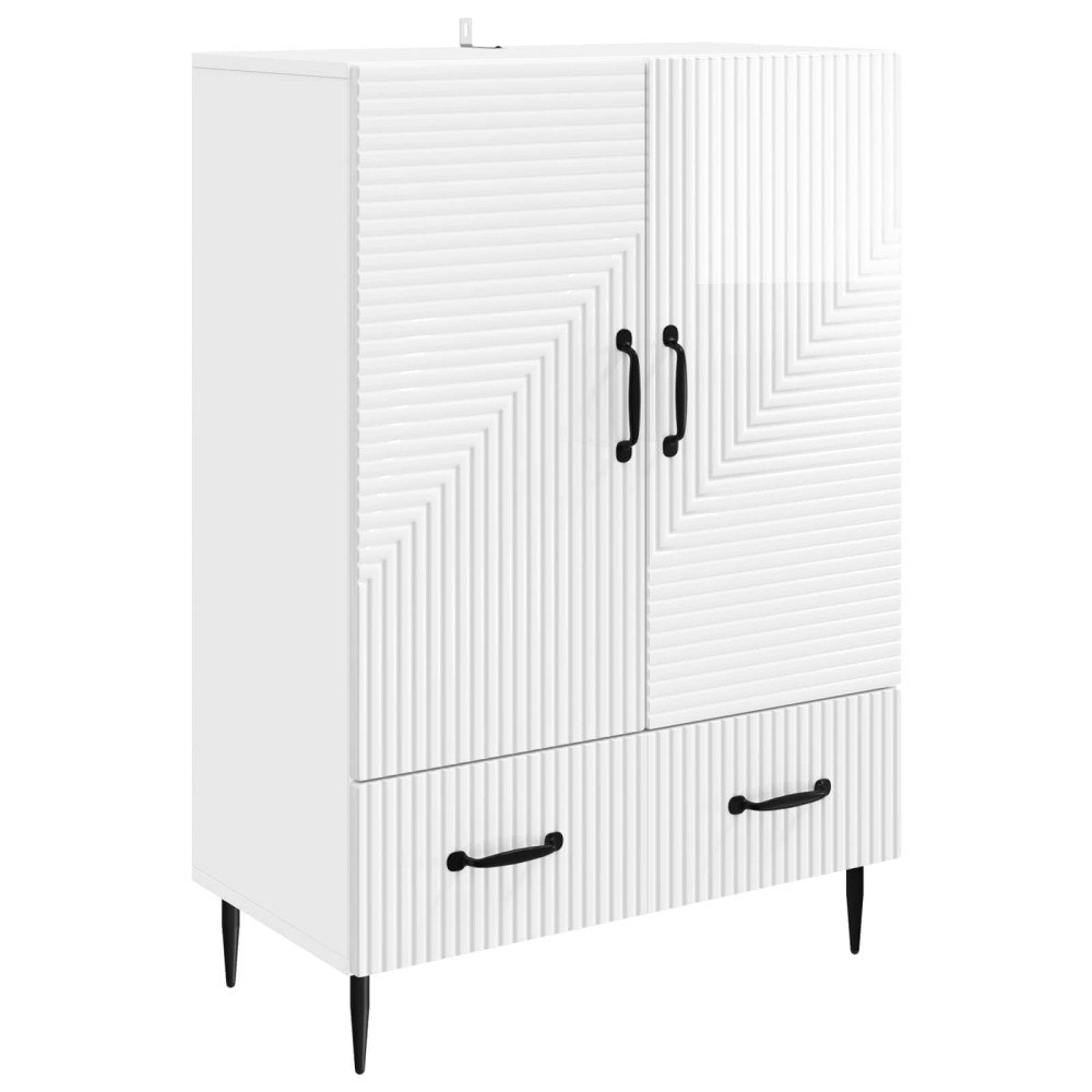 vidaXL Sideboard Vit högglans 66 x 34,5 x 95 cm Konstruerat trä