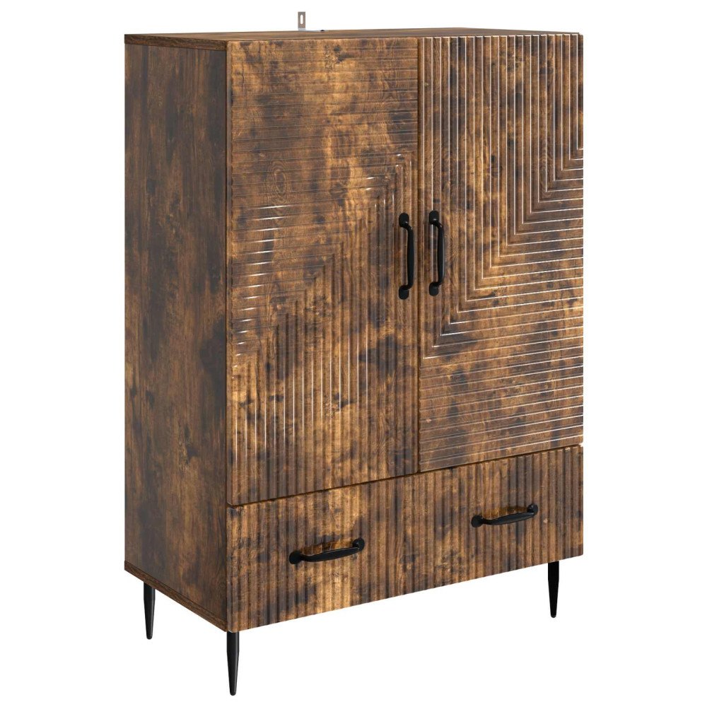 vidaXL Sideboard med låda Rökt ek 66 x 34,5 x 95 cm Konstruerat trä