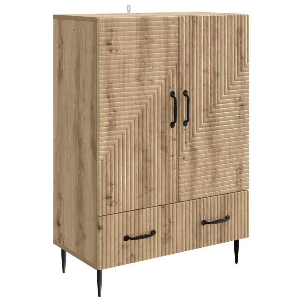 vidaXL Sideboard med låda Artisan-ek 66 x 34,5 x 95 cm Konstruerat trä