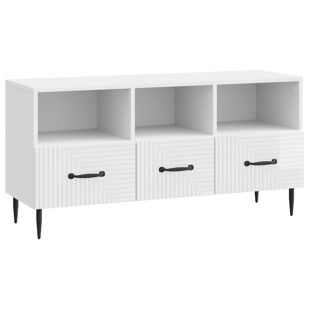 vidaXL TV-skåp Vit högglans 102 x 34,5 x 50 cm Konstruerat trä