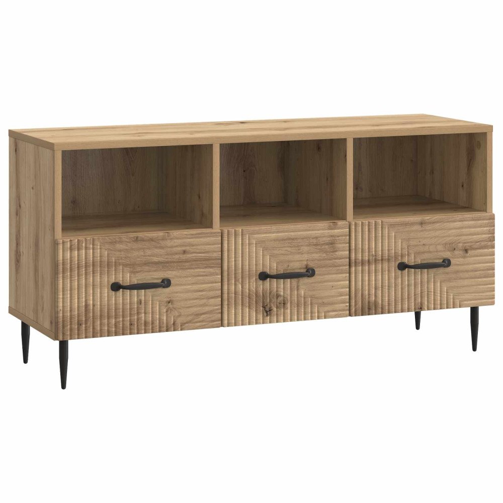 vidaXL TV-skåp med låda Artisan-ek 102 x 34,5 x 50 cm Konstruerat trä