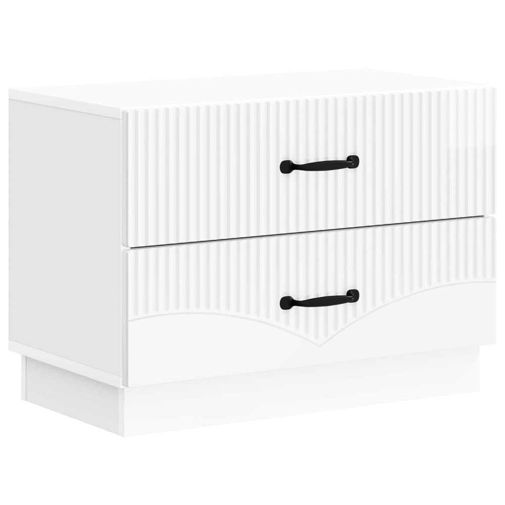 vidaXL Nattduksbord Vit högglans 62 x 34,5 x 44,5 cm Konstruerat trä