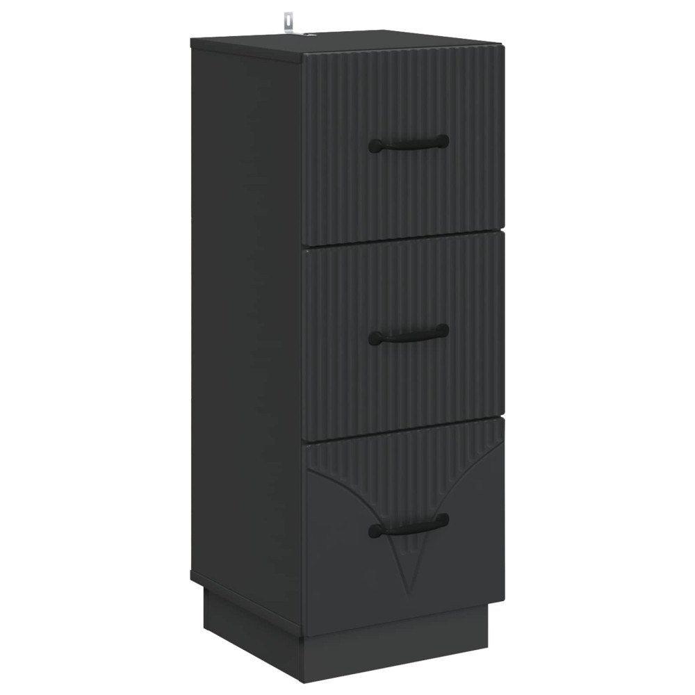 vidaXL Lådans skåp Svart 33 x 34,5 x 87 cm Konstruerat trä