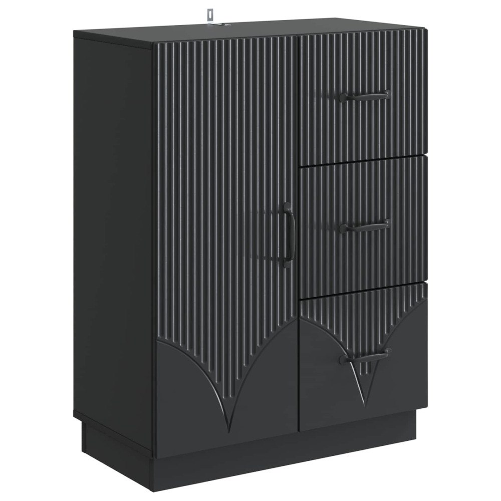 vidaXL Sideboard med låda Svart 66 x 34,5 x 87 cm Konstruerat trä