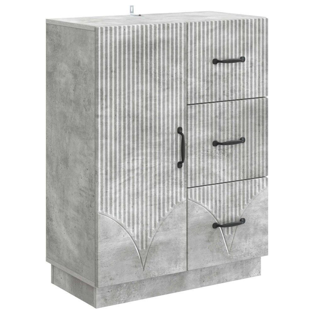 vidaXL Sideboard med låda Betonggrå 66 x 34,5 x 87 cm Konstruerat trä
