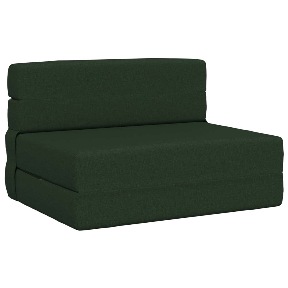 vidaXL Fällsoffa säng Mörkgrön 190 x 70 x 15 cm tyg