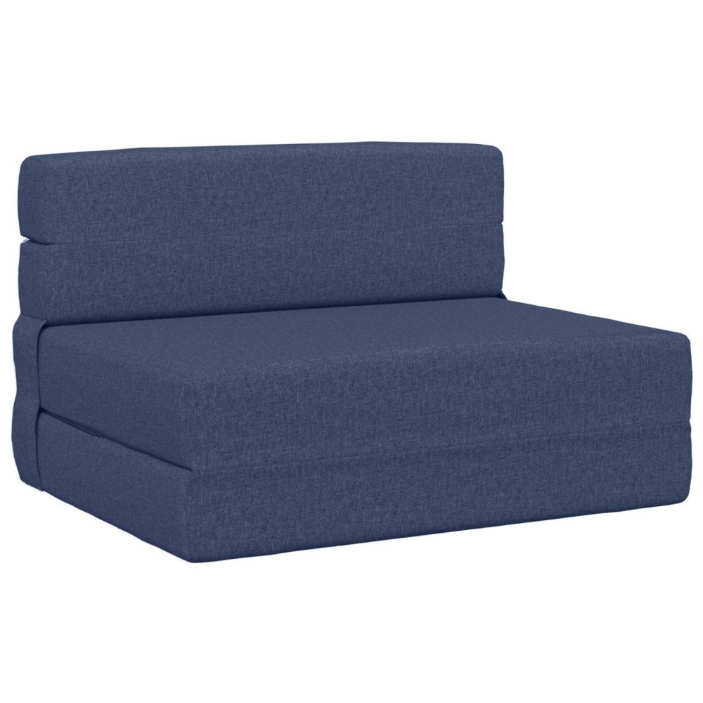 vidaXL Fällsoffa säng Blå 190 x 70 x 15 cm tyg