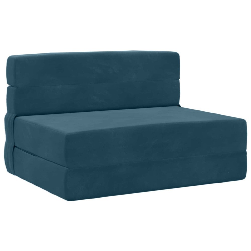 vidaXL Fällsoffa säng Blå 190 x 70 x 15 cm Sammet