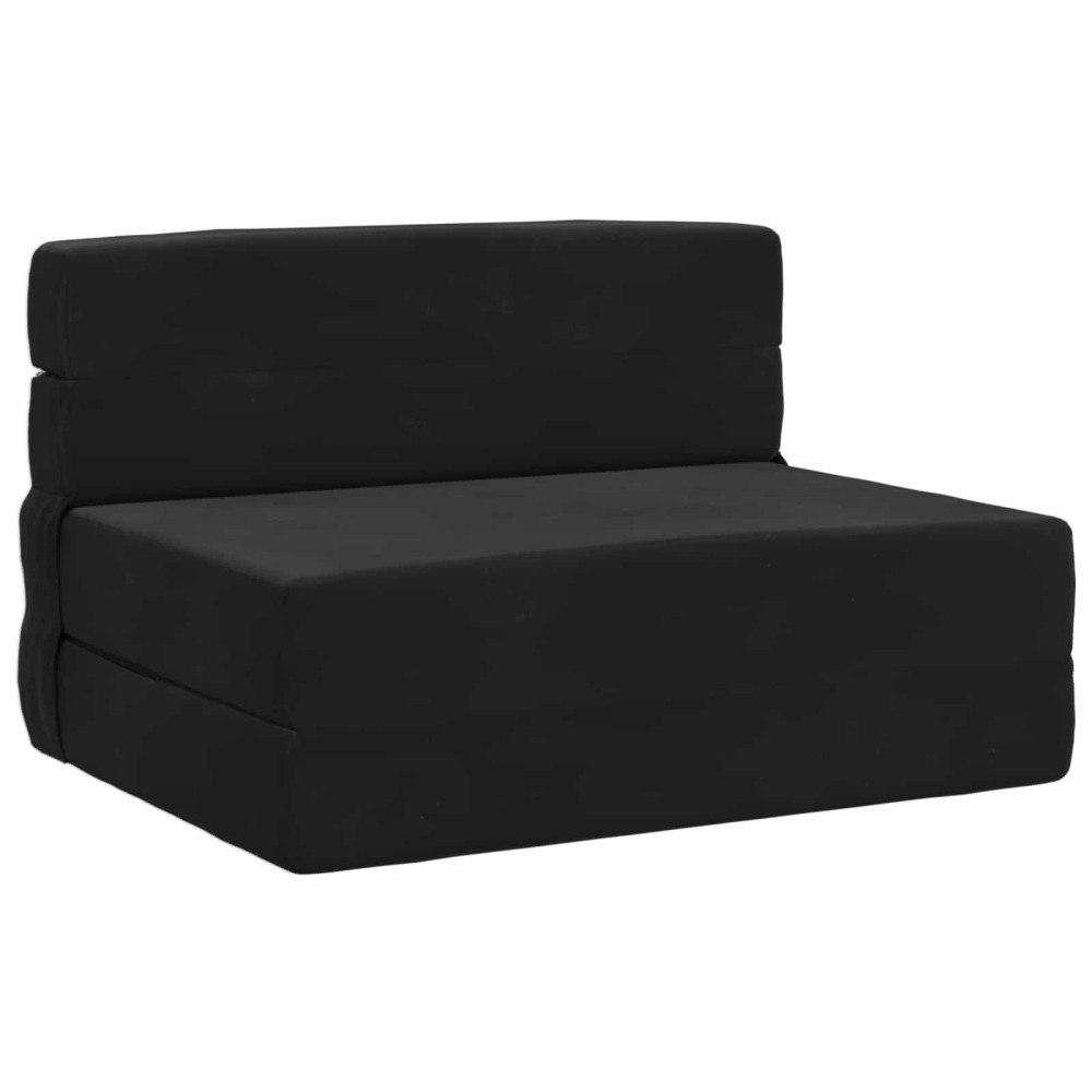 vidaXL Fällsoffa säng Svart 190 x 70 x 15 cm Sammet