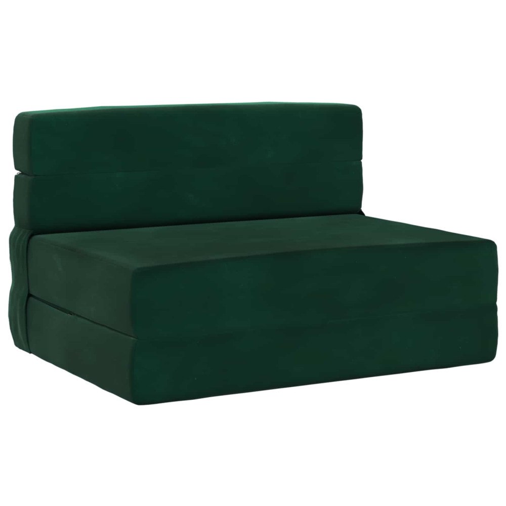 vidaXL Fällsoffa säng Mörkgrön 190 x 100 x 15 cm Sammet