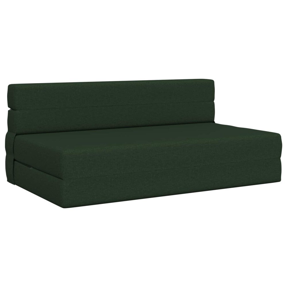 vidaXL Fällsoffa säng Mörkgrön 203 x 152 x 15 cm tyg