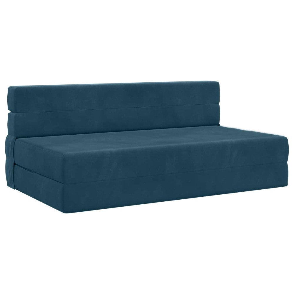vidaXL Fällsoffa säng Blå 203 x 152 x 15 cm Sammet