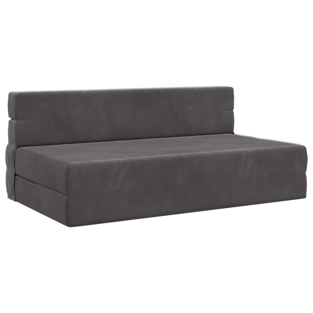 vidaXL Fällsoffa säng Mörkgrå 203 x 152 x 15 cm Sammet