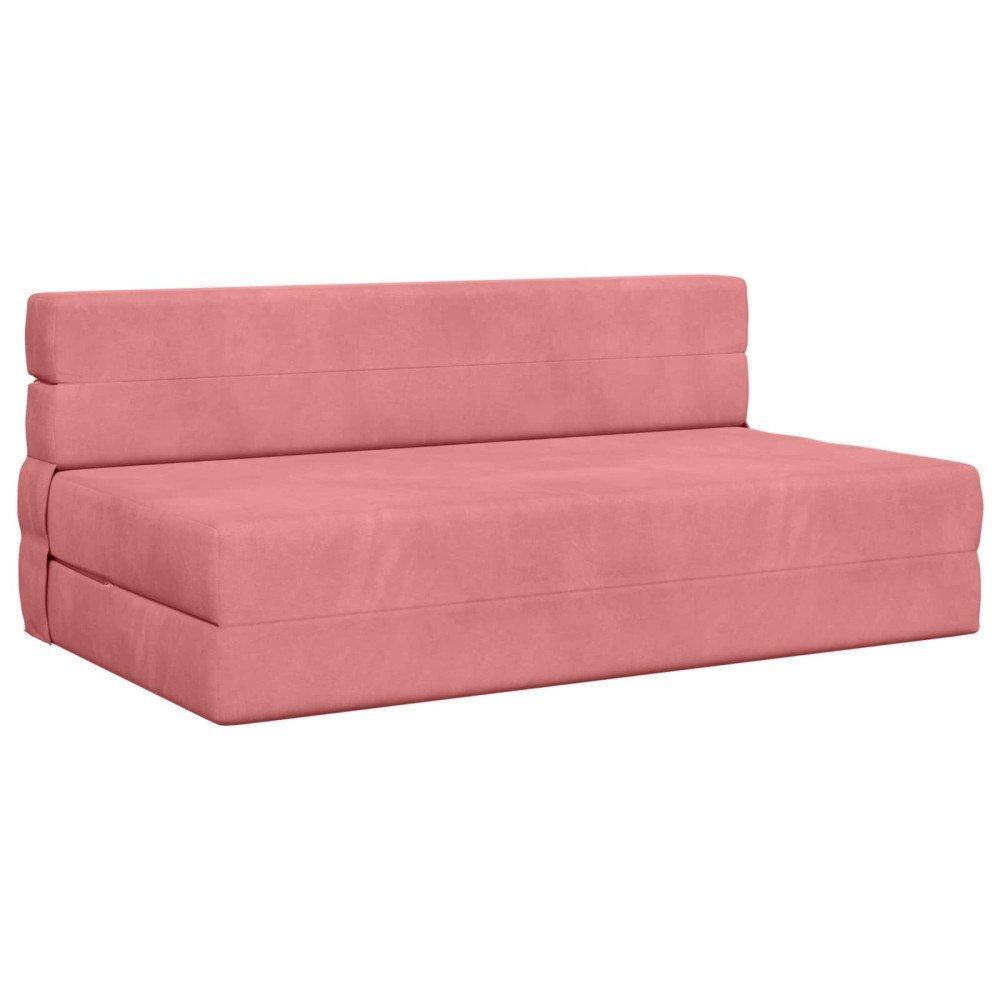 vidaXL Fällsoffa säng Rosa 203 x 152 x 15 cm Sammet