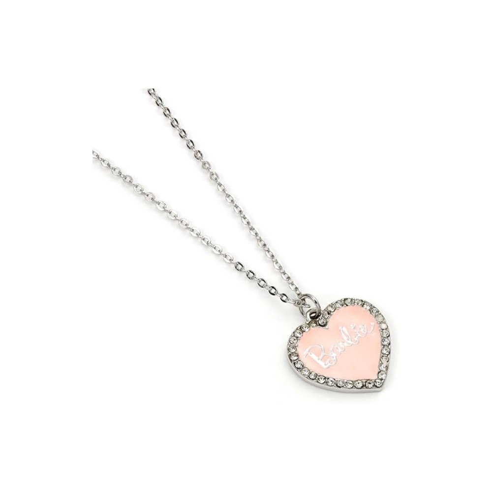 THE CARAT SHOP Barbie Pink Enamel Heart Pendant Necklace with Crystal
