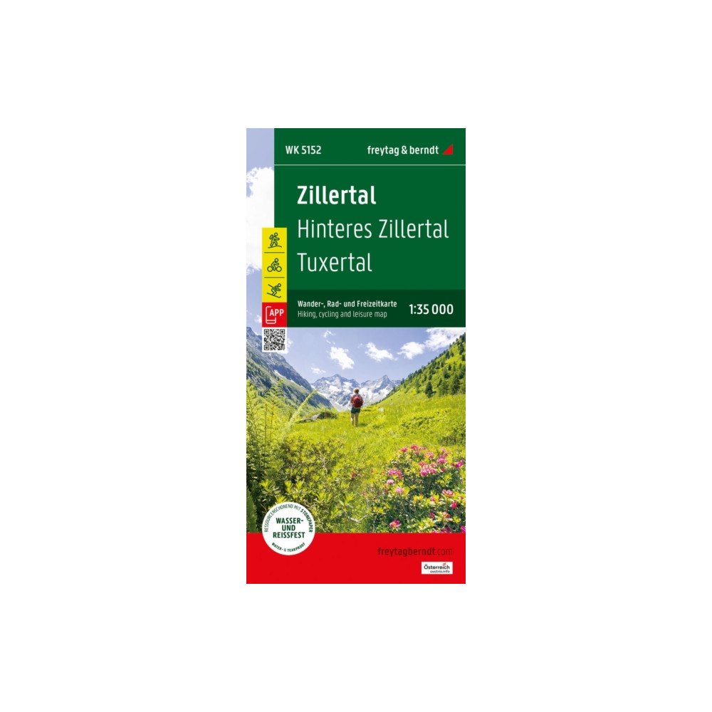 Freytag-Berndt Zillertal, hiking, cycling and leisure map