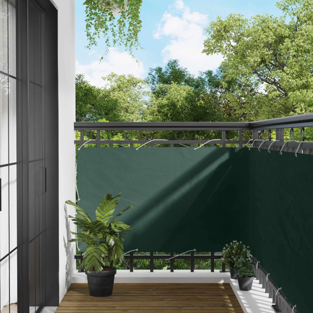 vidaXL Balkong Skärm Mörkgrön 100 x 700 cm Oxford Tyg