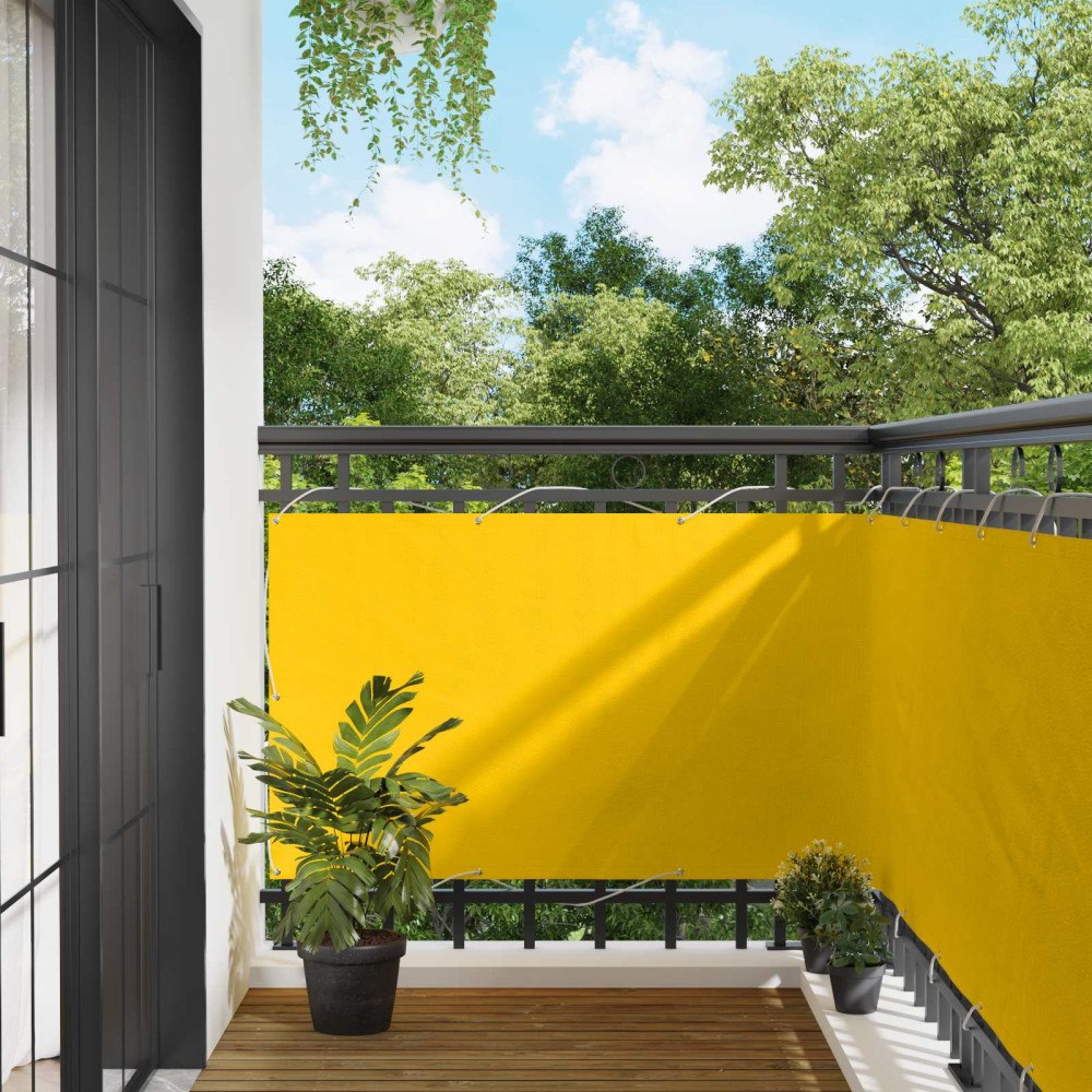 vidaXL Balkong Skärm Gul 100 x 200 cm Oxford Tyg