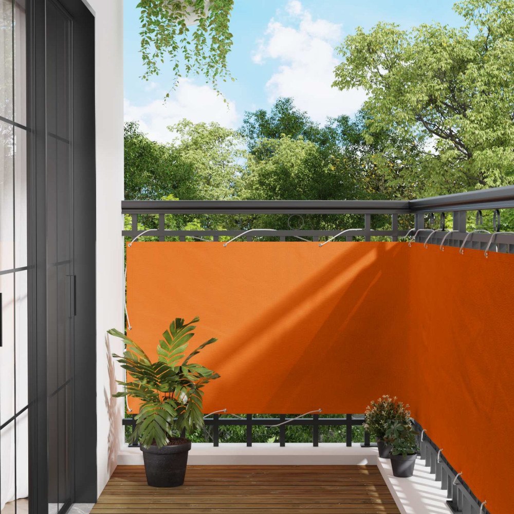 vidaXL Balkong Skärm Orange 90 x 200 cm Oxford Tyg