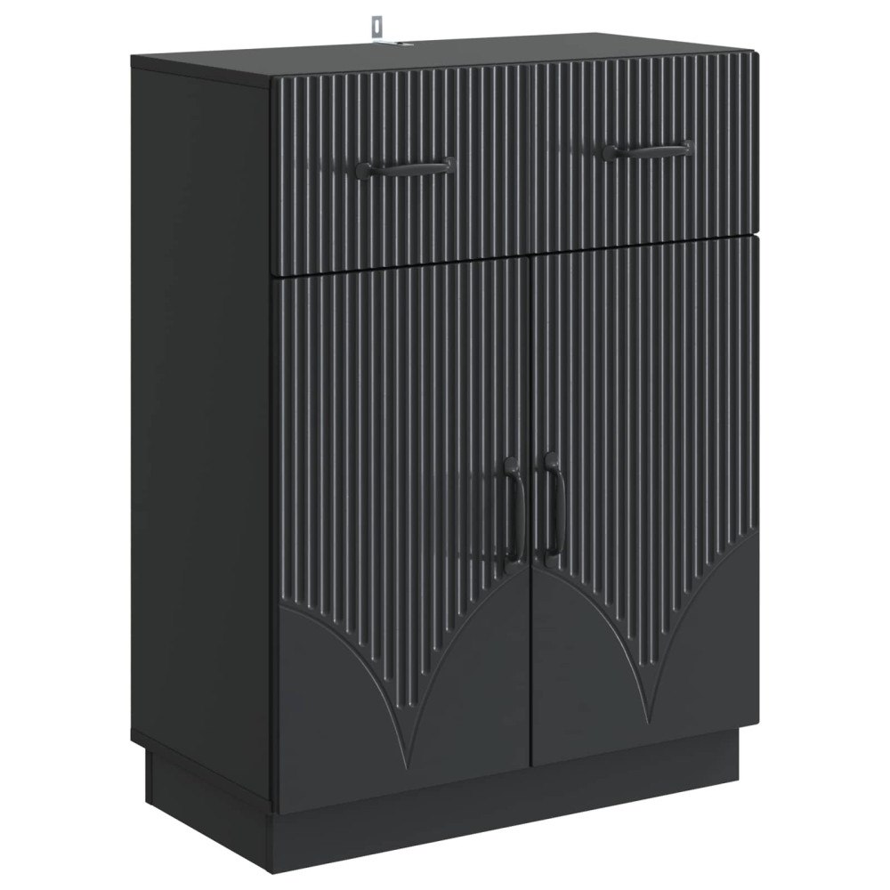 vidaXL Sideboard med låda Svart 66 x 34,5 x 87 cm Konstruerat trä
