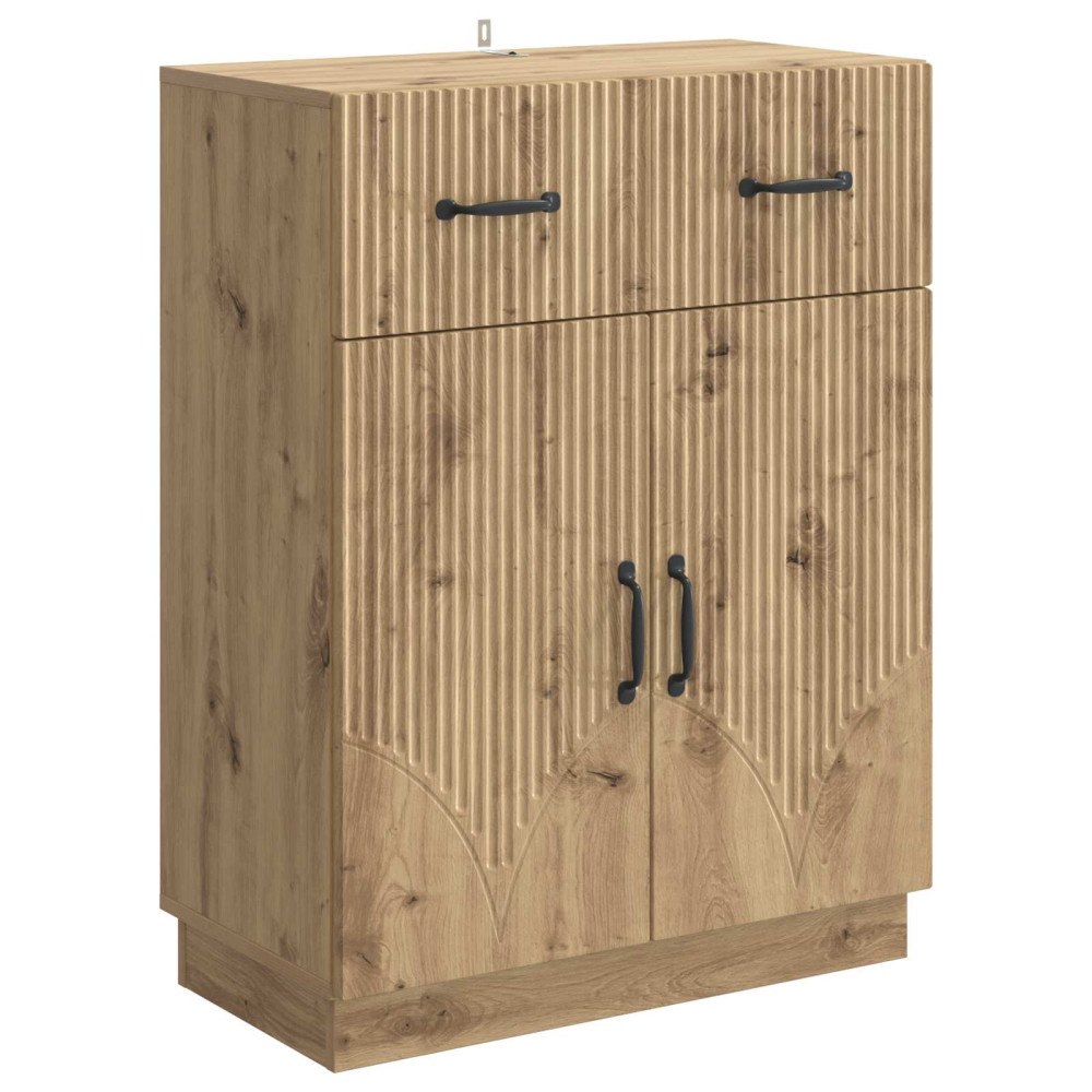 vidaXL Sideboard med låda Artisan-ek 66 x 34,5 x 87 cm Konstruerat trä