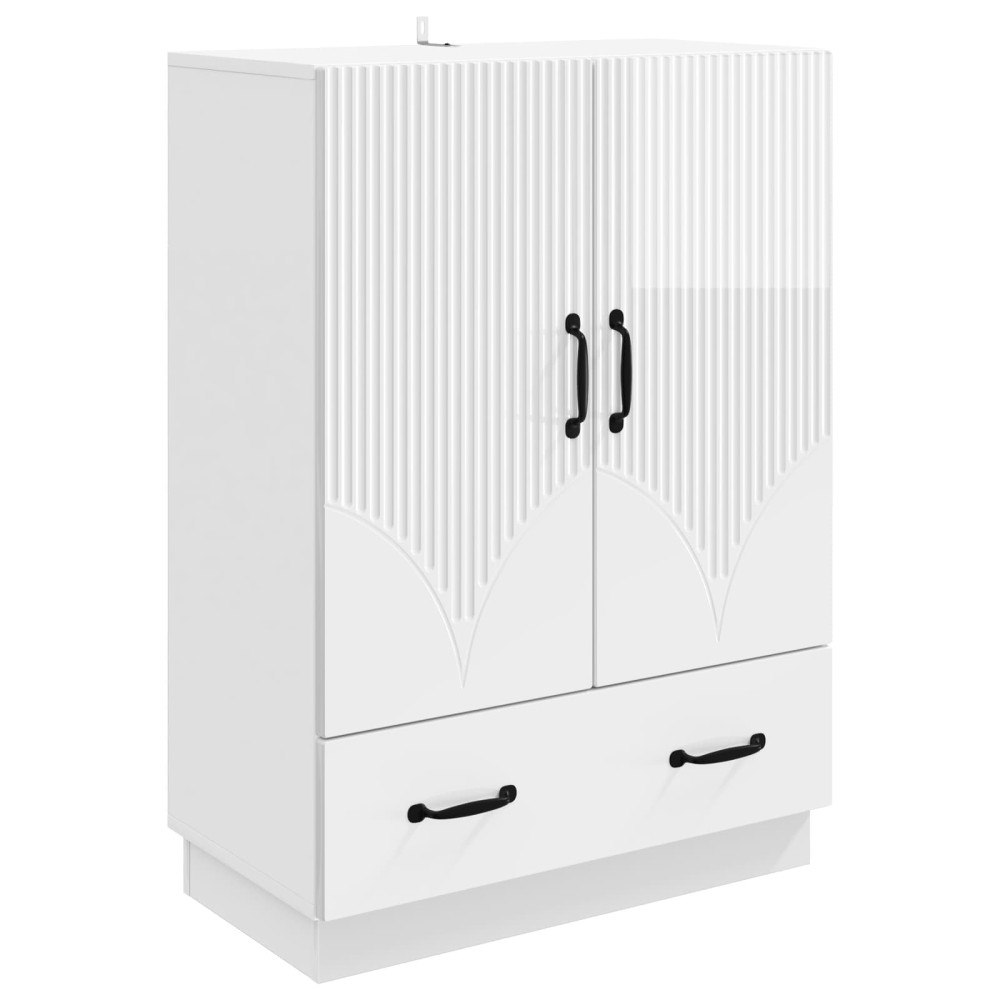 vidaXL Sideboard Vit högglans 66 x 34,5 x 92 cm Konstruerat trä