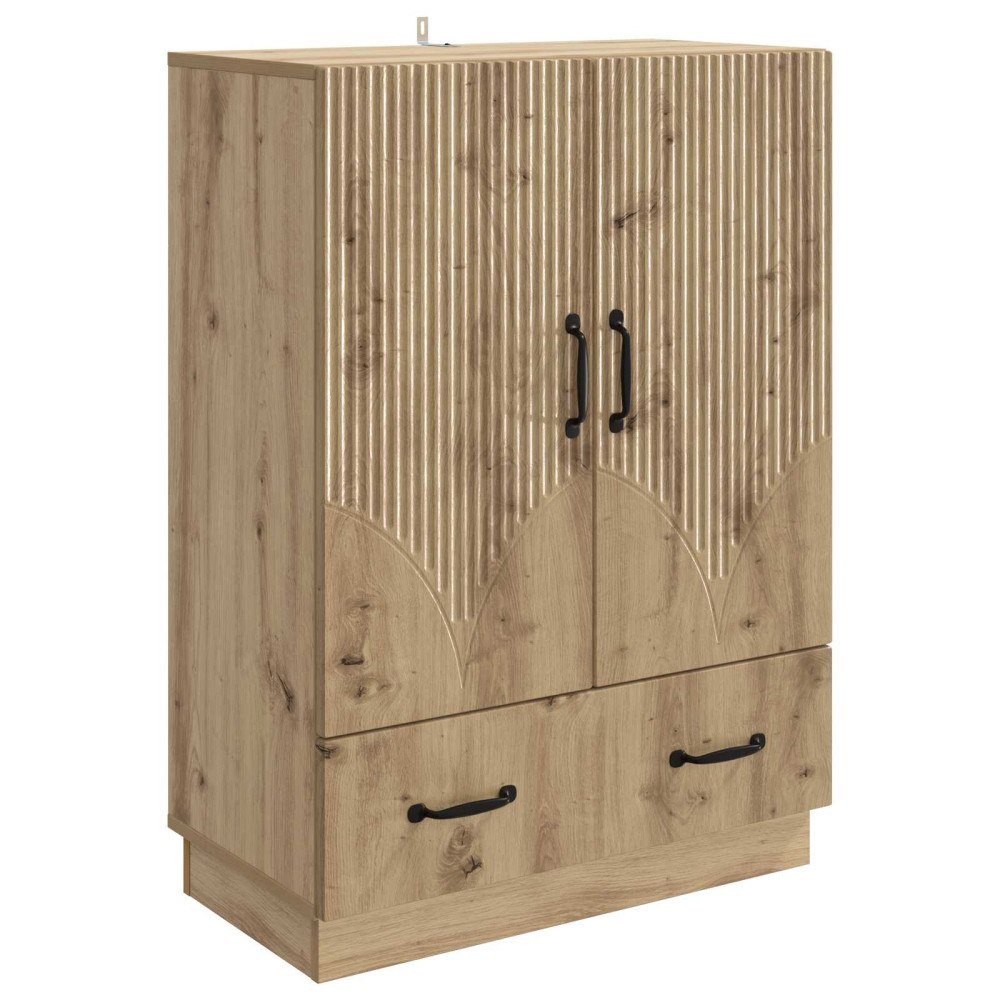 vidaXL Sideboard med låda Artisan-ek 66 x 34,5 x 92 cm Konstruerat trä
