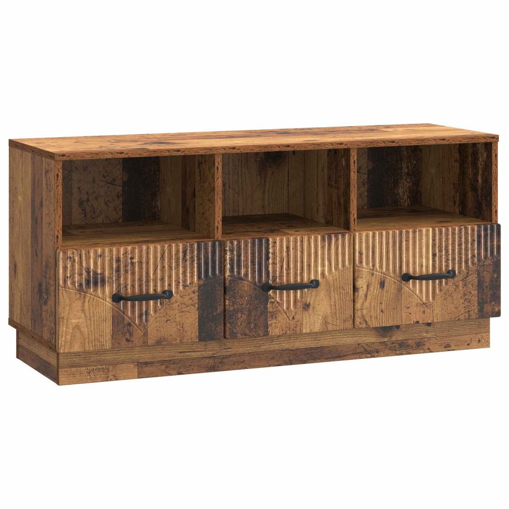vidaXL TV-skåp med låda Gammalt trä 102 x 34,5 x 47 cm Konstruerat trä