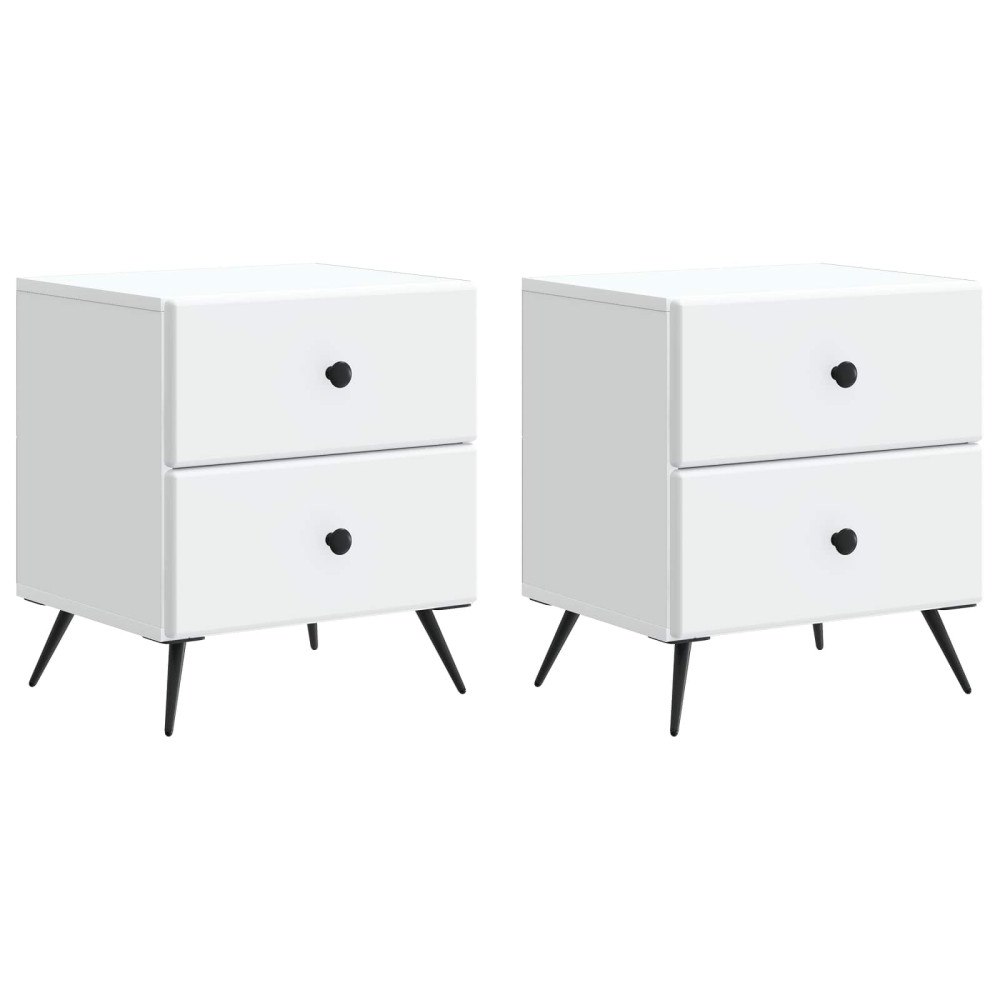 vidaXL Nattduksbord 2 pcs Vit 43 x 34,5 x 47,5 cm Konstruerat trä