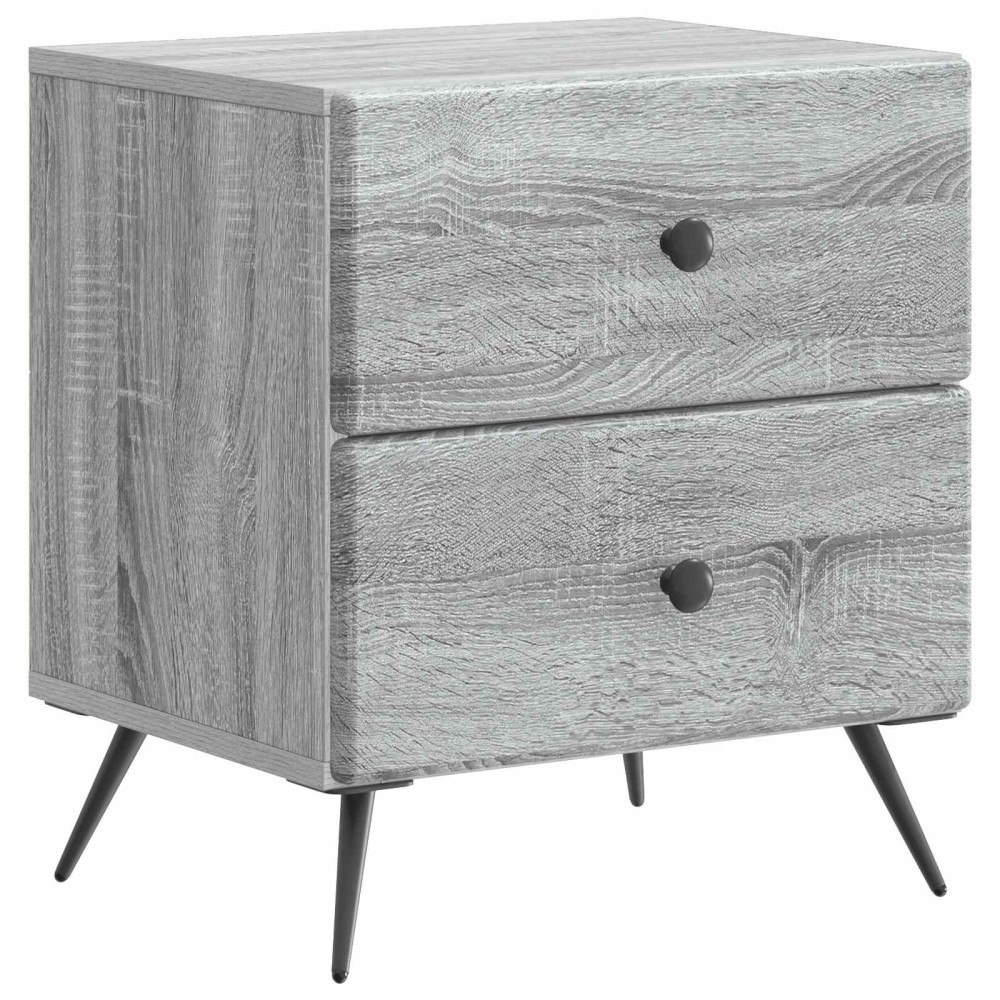 vidaXL Nattduksbord Grå sonoma-ek 43 x 34,5 x 47,5 cm Konstruerat trä